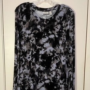 NEW LOGO Lori Goldstein tunic Small long sleeve knit top tie dye